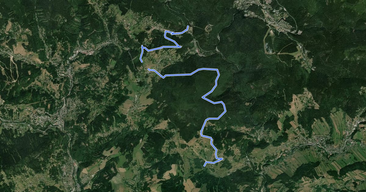 Маршрут 3085 Paseky nad Jizerou - Martinské údolí на спутниковом снимке