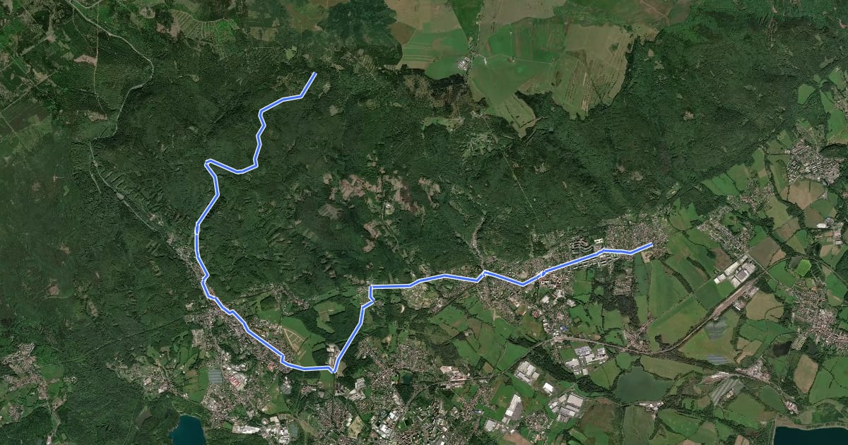 Маршрут 3087 Unčín - Přední Cínovec на спутниковом снимке