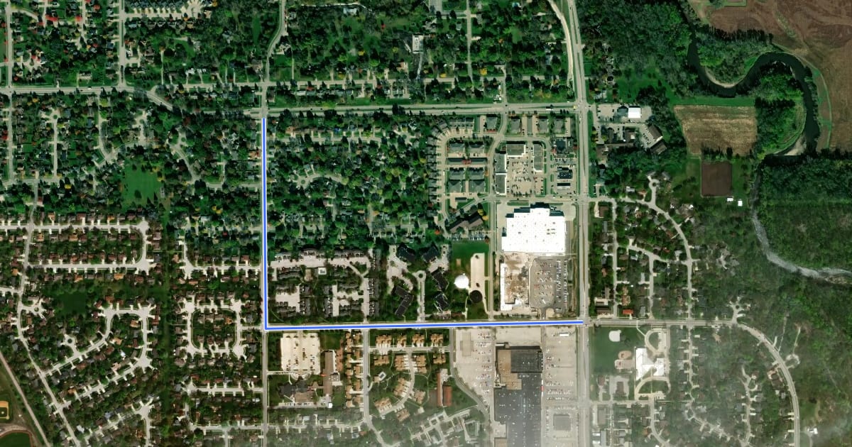 Маршрут 30th Street на спутниковом снимке