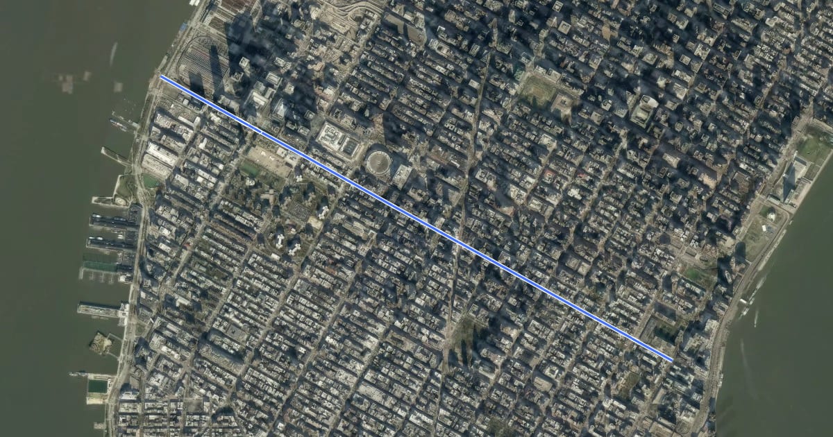 Маршрут 30th Street на спутниковом снимке