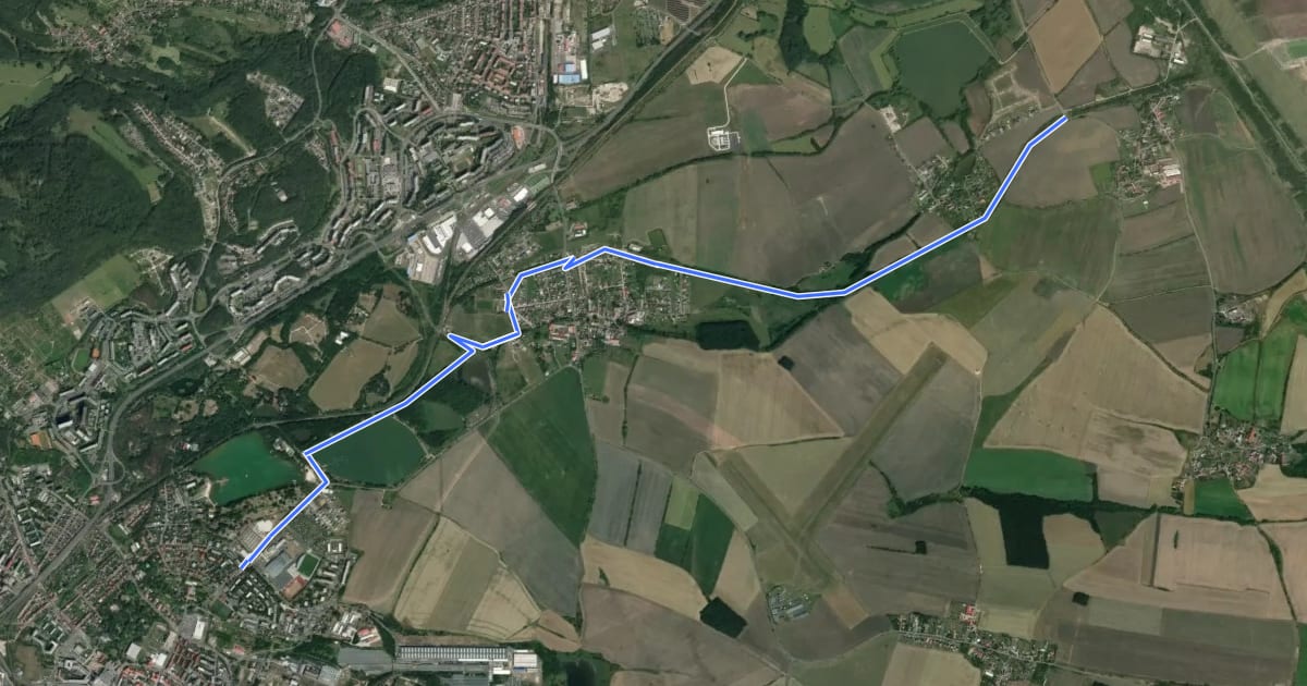 Маршрут 3114 Chomutov - Vrskmaň (rozc.) на спутниковом снимке