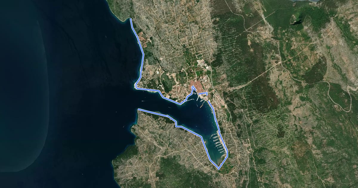 Маршрут 314 Cres – Lungomare на спутниковом снимке