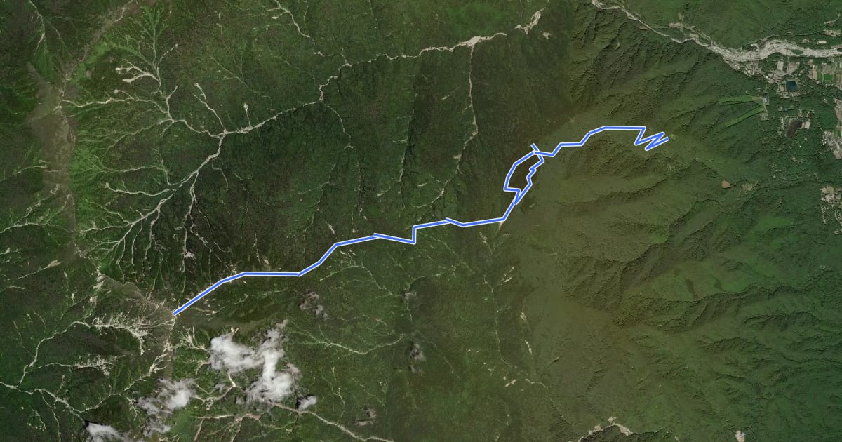 Маршрут 空木岳登山道 на спутниковом снимке