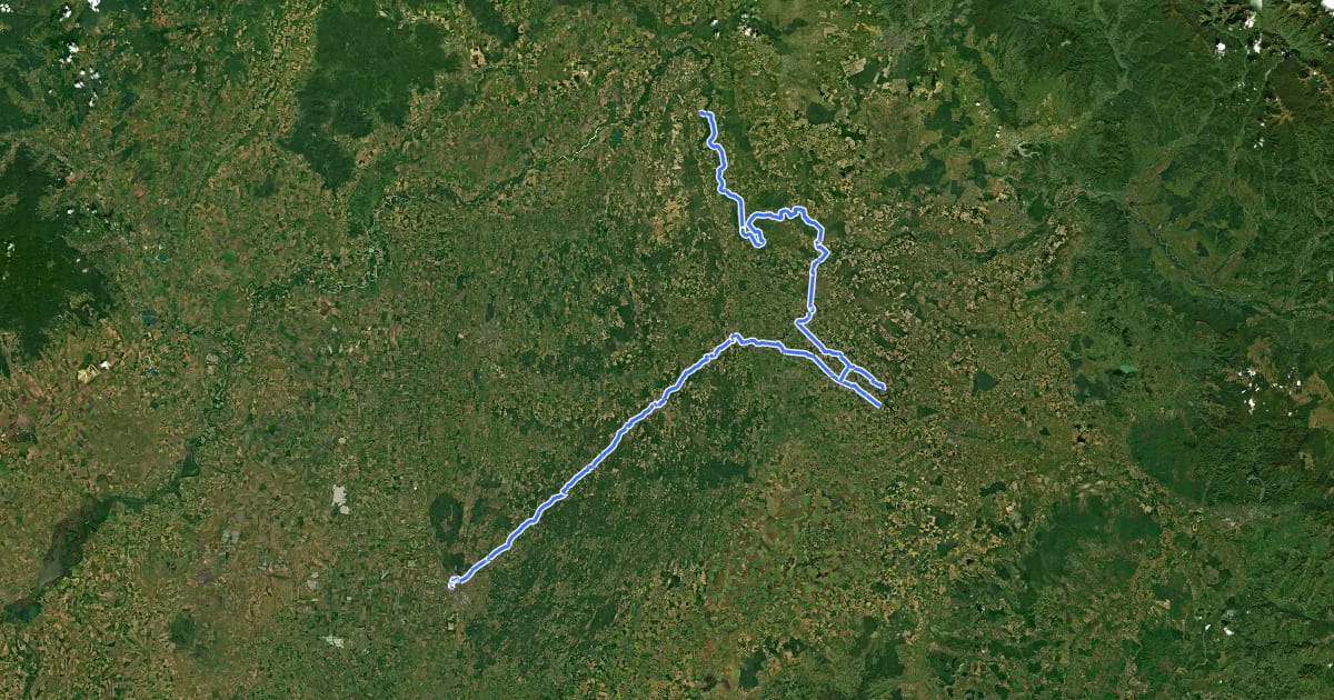 Маршрут 32 Felső-Tisza-vidéki és nyírségi kerékpáros útvonal на спутниковом снимке