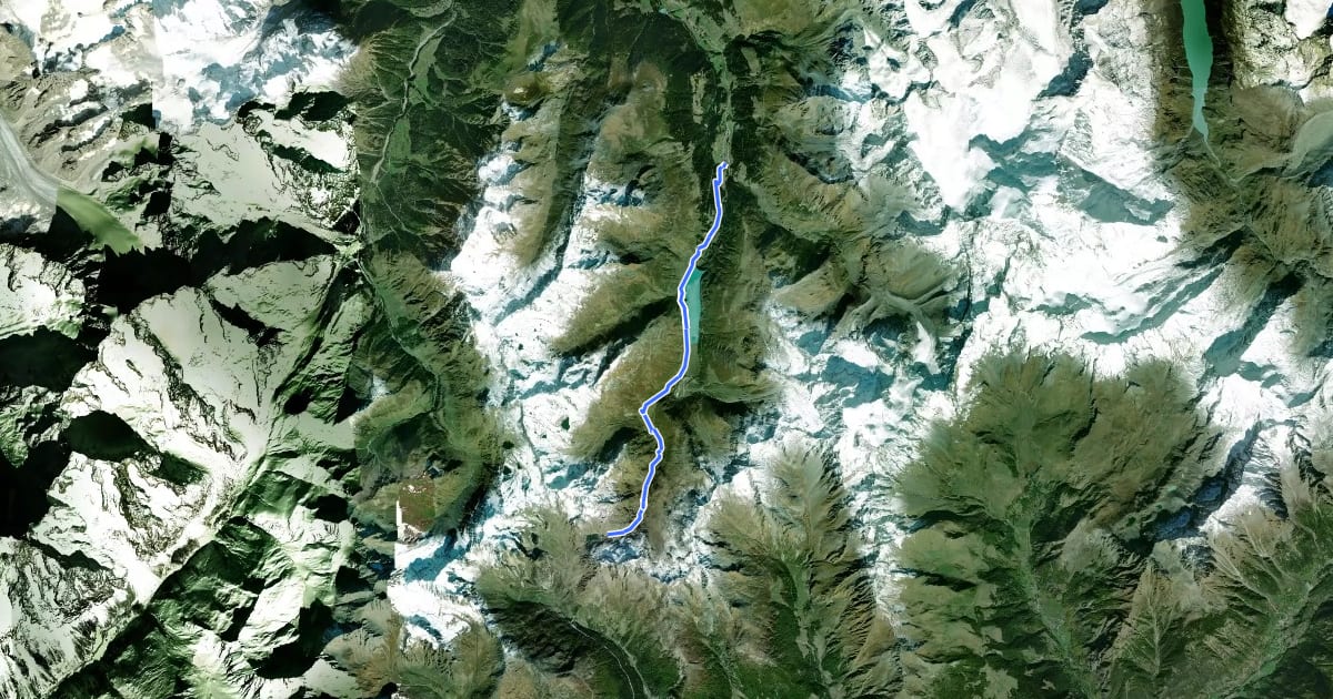 Маршрут 33-Chemin des cols alpins на спутниковом снимке