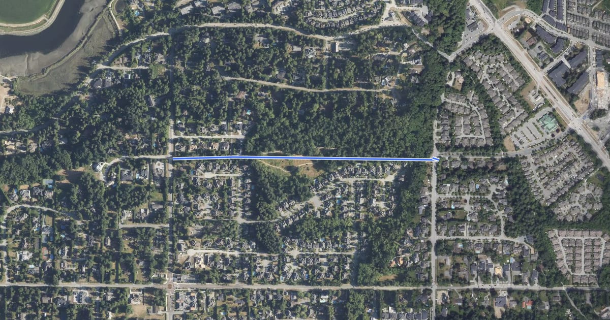 Маршрут 34 Avenue на спутниковом снимке
