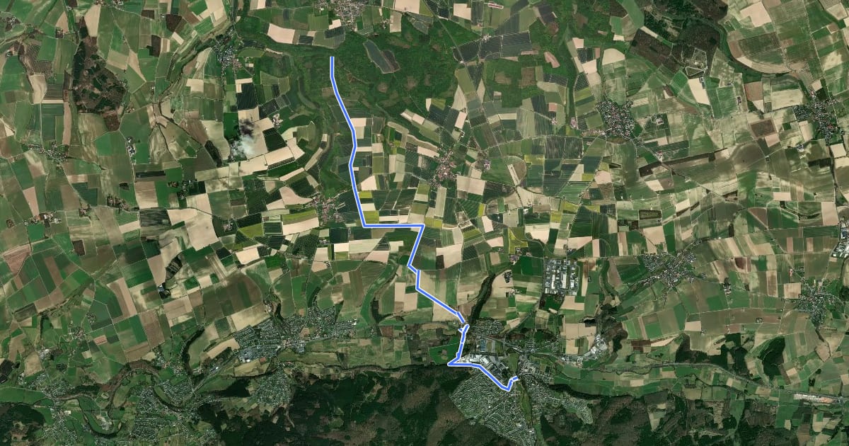 Маршрут (35) Anröchte-Mellrich - (36) Warstein-Belecke на спутниковом снимке