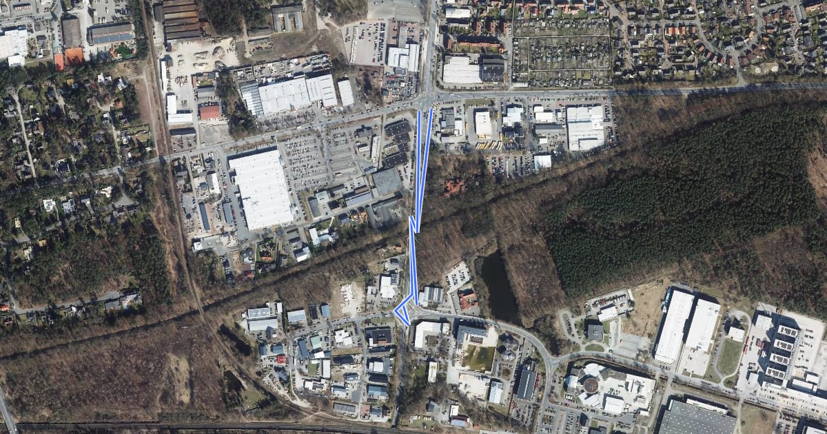 Маршрут (35) Gifhorn Süd Kreisel Abzweig Bahnhof (35) - Kaufland Kreuzung (36) на спутниковом снимке