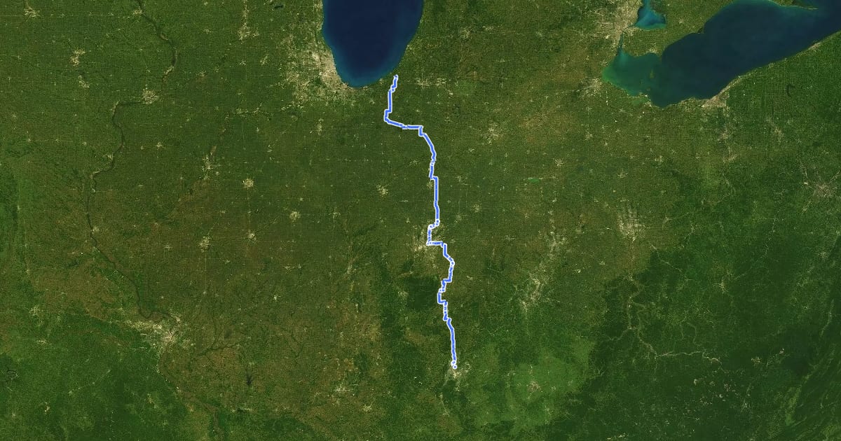 Маршрут 35 (Indiana) на спутниковом снимке