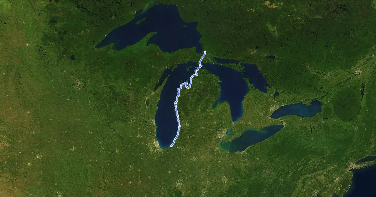 Маршрут 35 (Michigan) на спутниковом снимке
