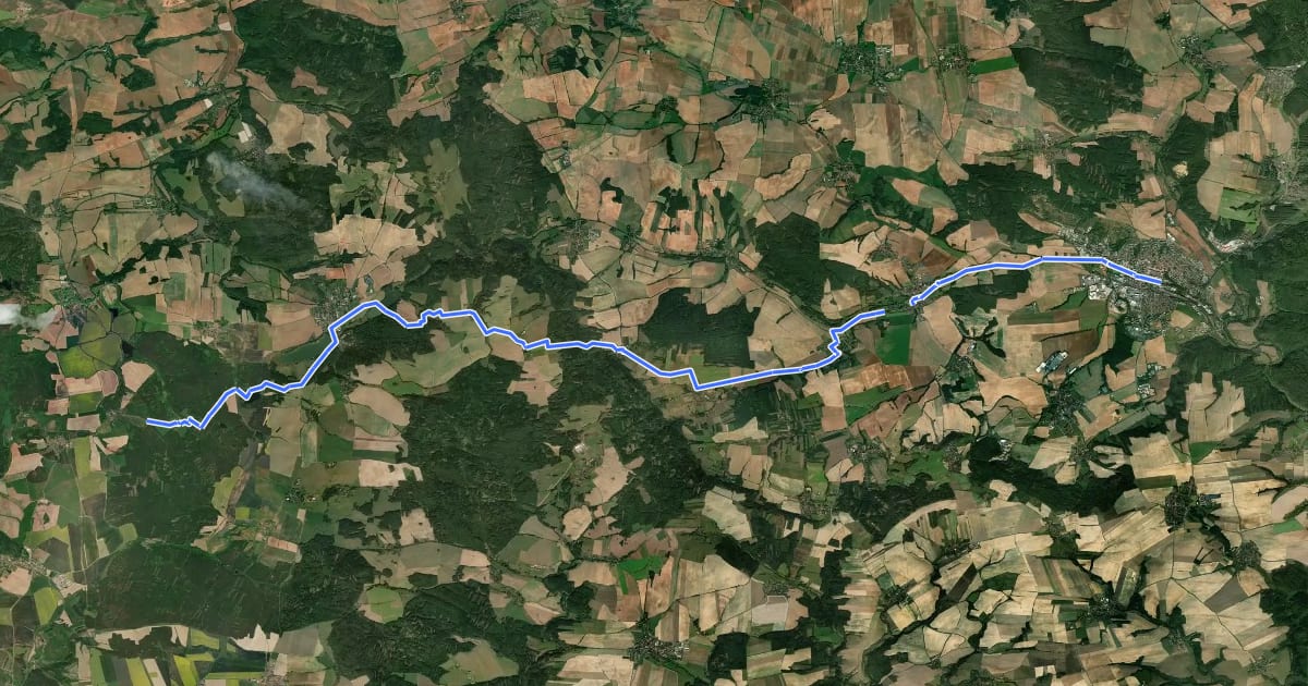 Маршрут 351 Greenways Jesenice - Rakovník - Křivoklát на спутниковом снимке