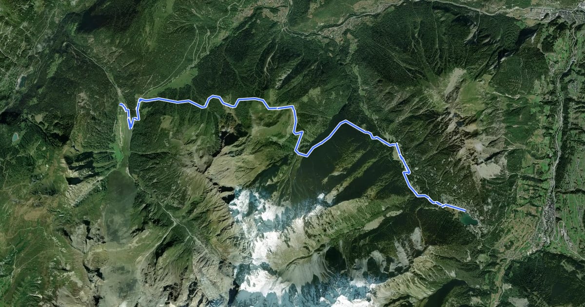 Маршрут 36-Chemin des cols alpins на спутниковом снимке