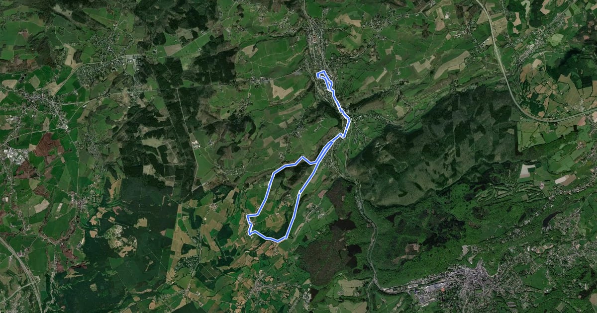 Маршрут 36. Le sentier de la Hé de Fer на спутниковом снимке
