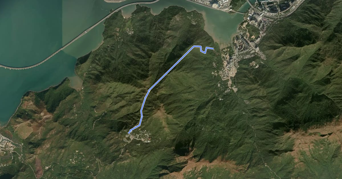 Маршрут 昂坪360救援徑 Ngong Ping 360 Rescue Trail на спутниковом снимке