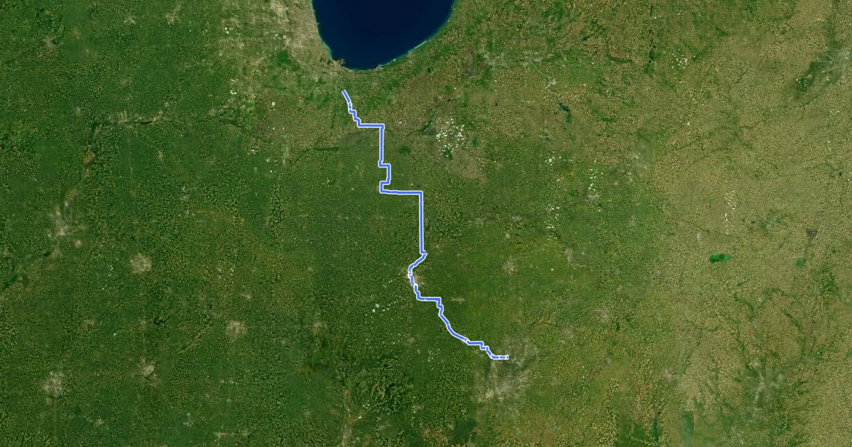 Маршрут 37 (Indiana) на спутниковом снимке