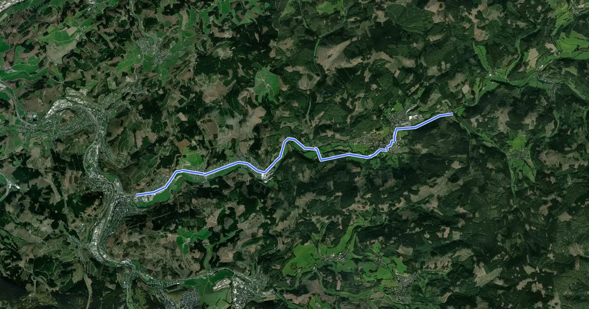 Маршрут (37) Lennestadt-Altenhundem - (39) Lennestadt–Störmecke на спутниковом снимке