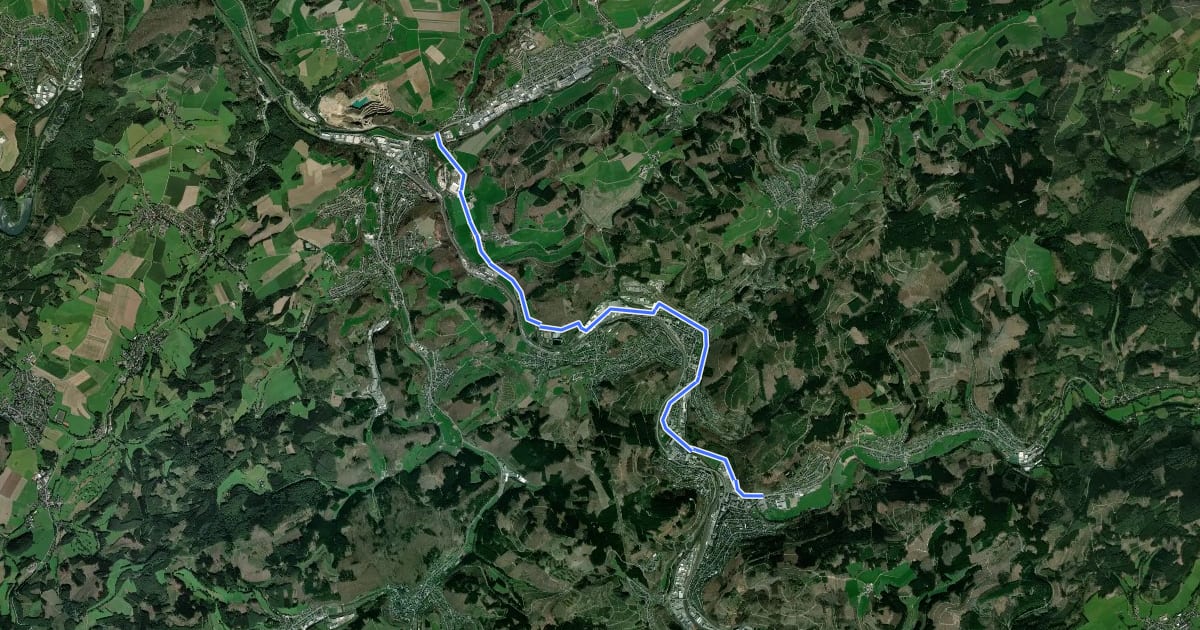 Маршрут (37) Lennestadt-Altenhundem - (41) Lennestadt-Trockenbrück на спутниковом снимке