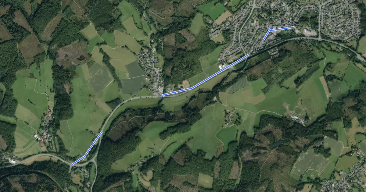 Маршрут (37) Meinerzhagen–Valbert - (39) Meinerzhagen–Valbert на спутниковом снимке