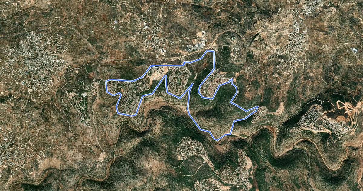 Маршрут סינגל נוף קנה на спутниковом снимке