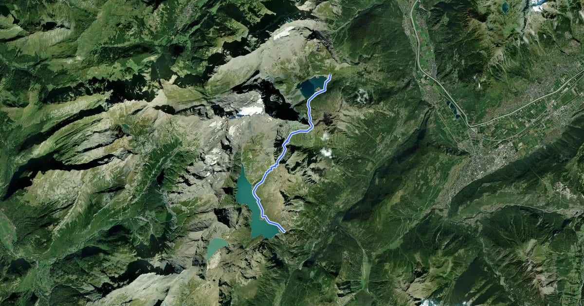 Маршрут 38-Chemin des cols alpins на спутниковом снимке