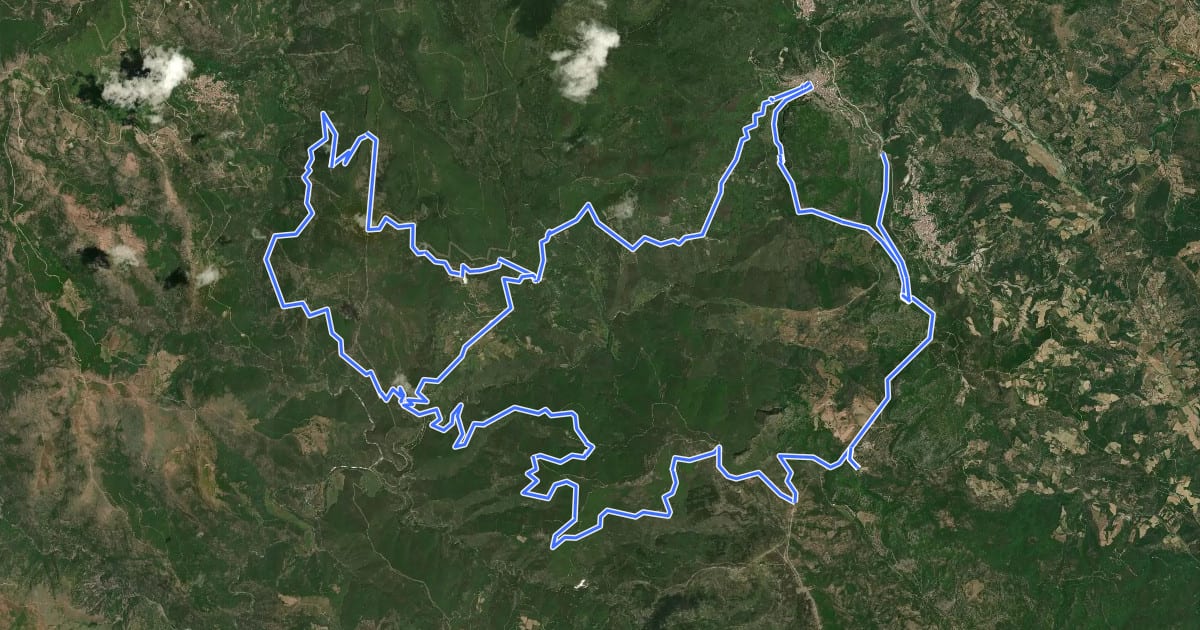 Маршрут 38 Jerzu Rally di Sardegna Bike на спутниковом снимке