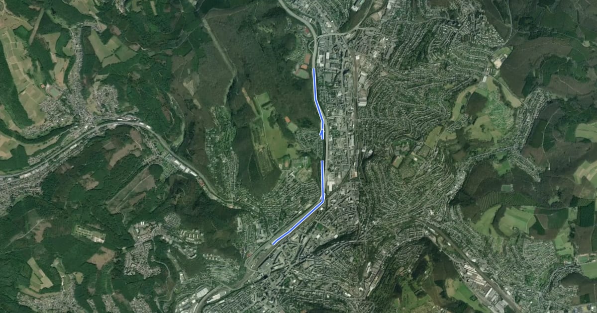Маршрут (38) Siegen - (44) Siegen на спутниковом снимке