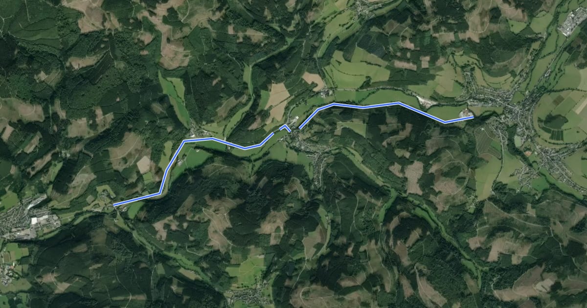 Маршрут (39) Lennestadt–Störmecke - (52) Schmallenberg-Fleckenberg на спутниковом снимке