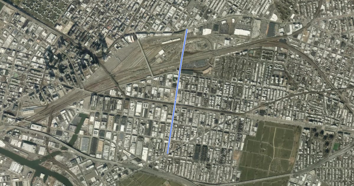 Маршрут 39th Street на спутниковом снимке