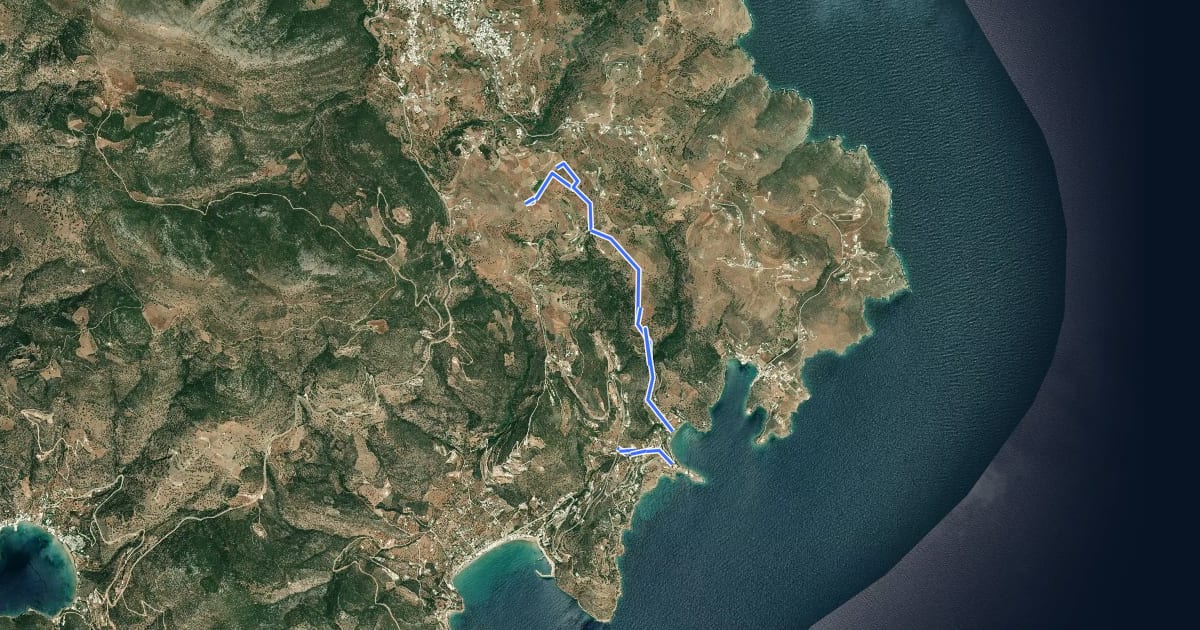 Маршрут 3A - Θόλος - Παναγία Χρυσοπηγή на спутниковом снимке
