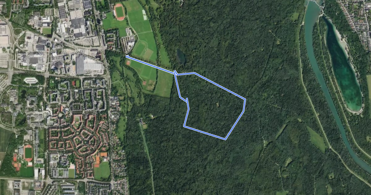 Маршрут 3km  Rundweg Siebentischwald на спутниковом снимке