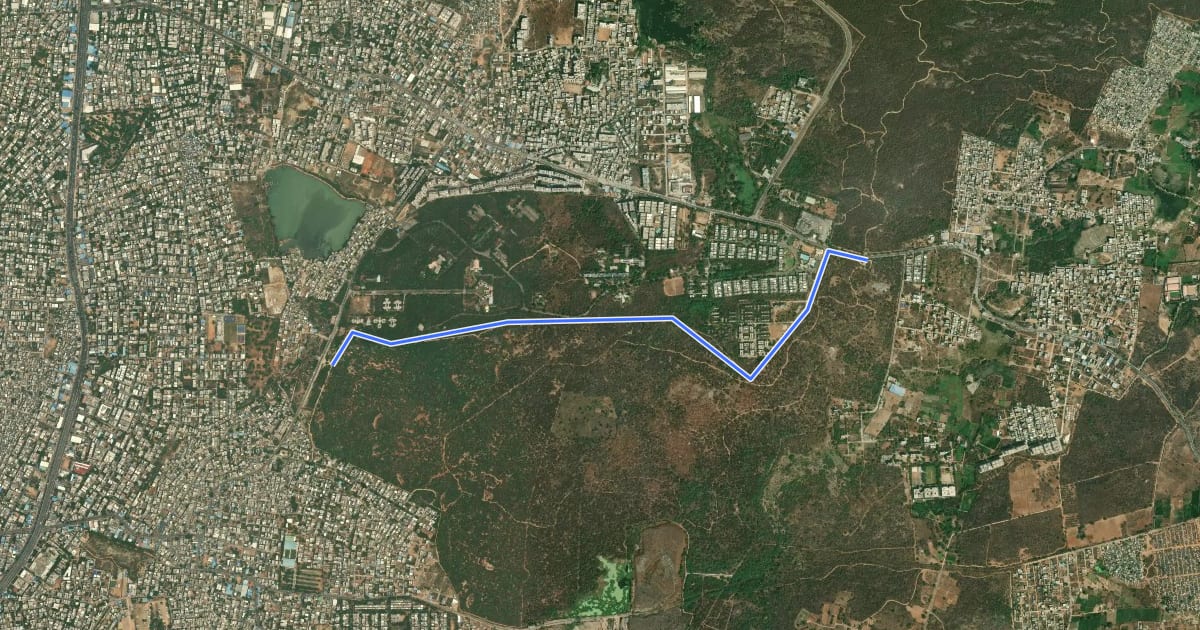 Маршрут 3Km Trail на спутниковом снимке