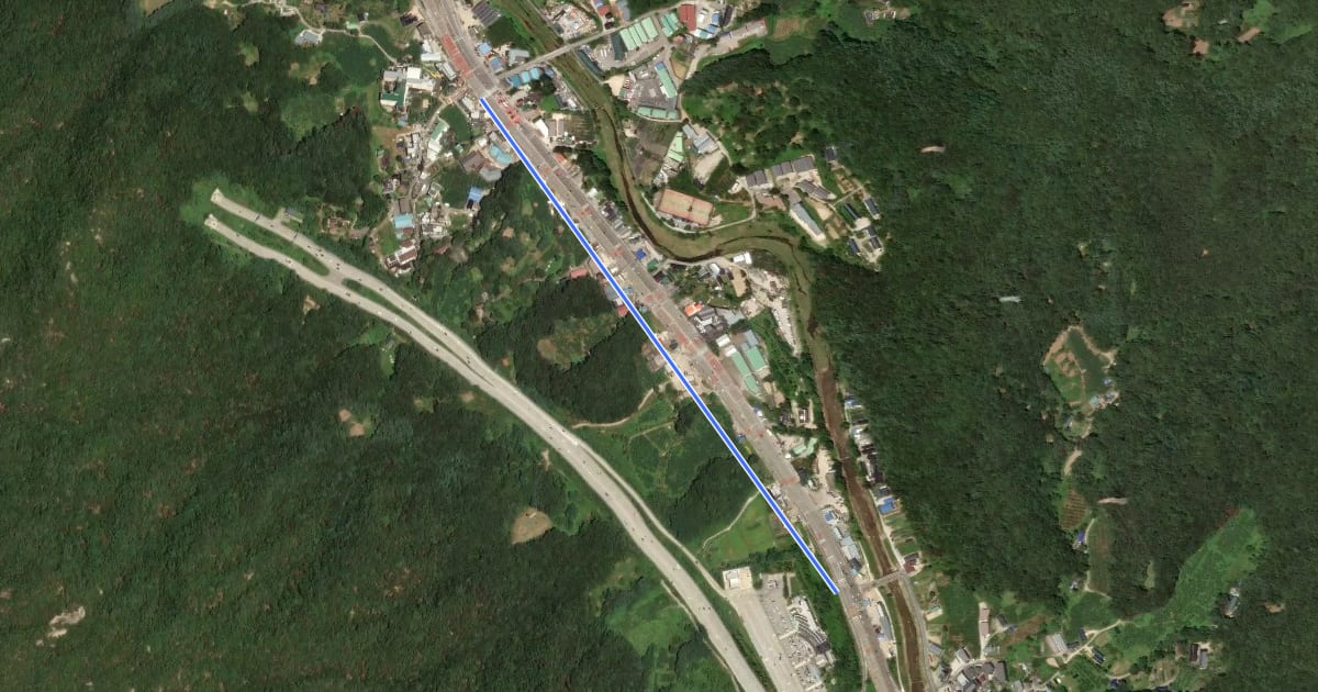 Маршрут 송산로3R на спутниковом снимке