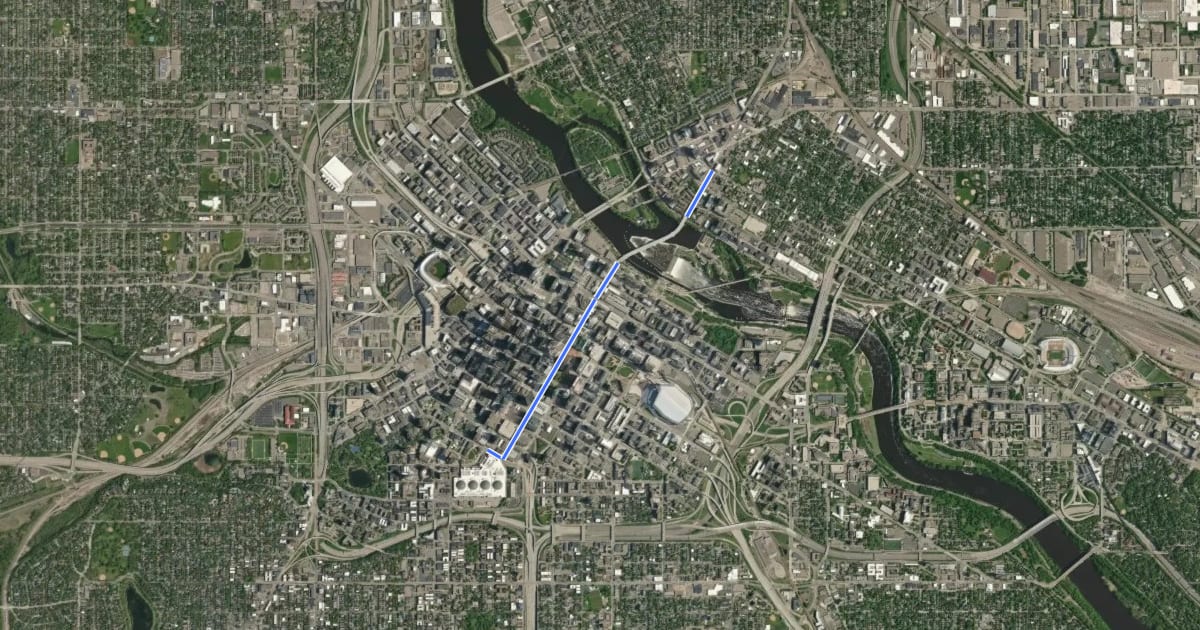 Маршрут 3rd/Central Bikeway на спутниковом снимке