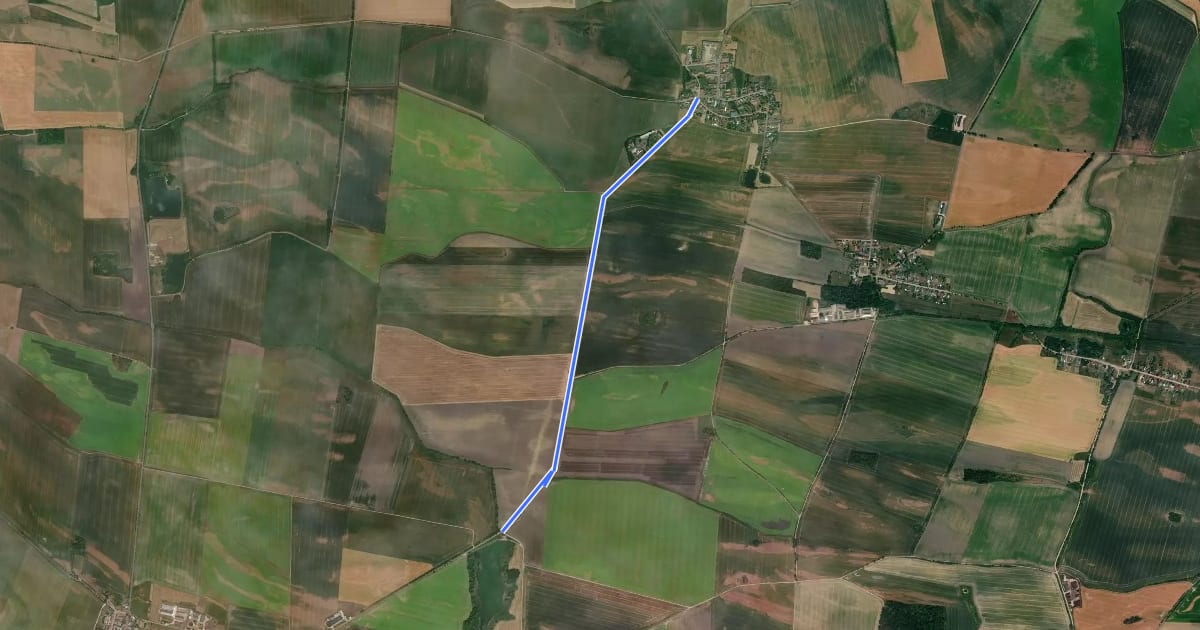 Маршрут 4-86 Ladeburg NO-Dalchau на спутниковом снимке