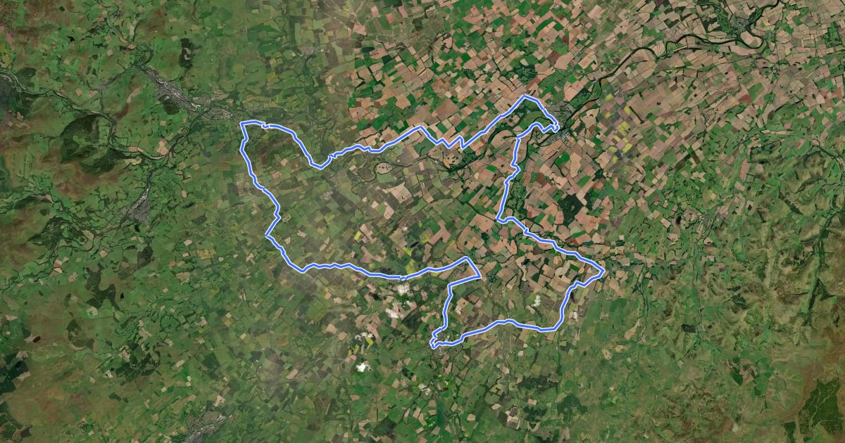 Маршрут 4 Abbeys Cycleway на спутниковом снимке