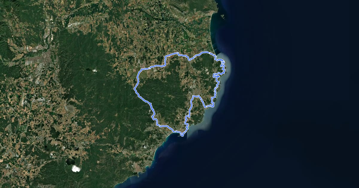 Маршрут 4 - Els miradors de la Costa Brava на спутниковом снимке