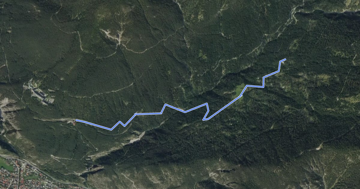 Маршрут 4 Hochzirl - Rasthaus Brunntal на спутниковом снимке