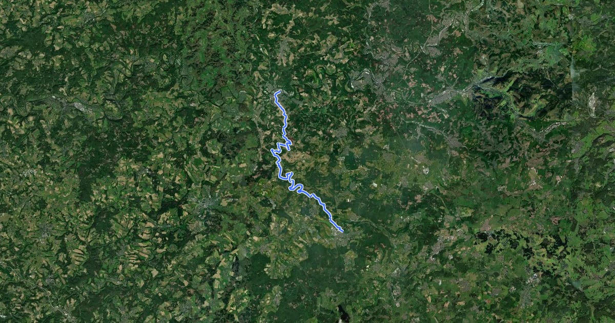Маршрут [4] HWW Westerwald Etappe 1 (Wissen - Hachenburg) на спутниковом снимке