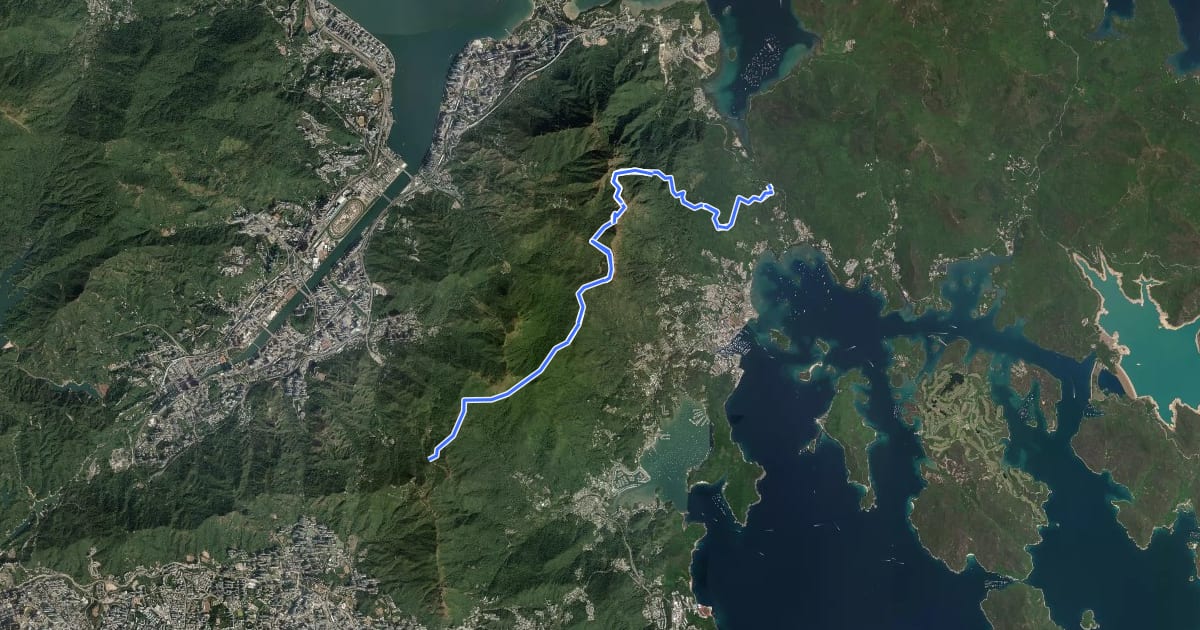 Маршрут 麥理浩徑第4段 MacLehose Trail Section 4 на спутниковом снимке