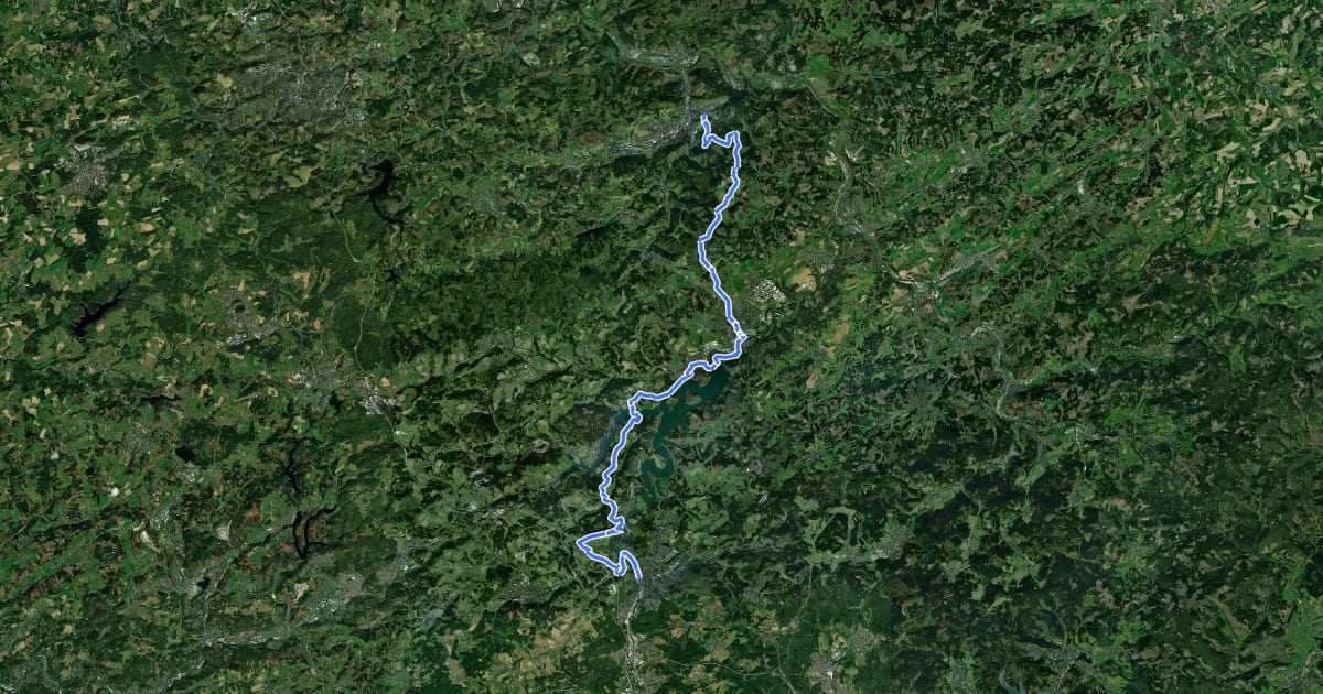 Маршрут <4> Plettenberg - Attendorn - Olpe на спутниковом снимке