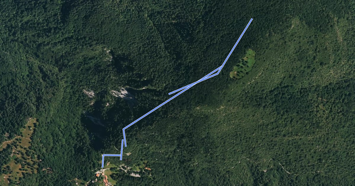 Маршрут 4 San Michele_Monte Pian Nave NORD e SUD на спутниковом снимке