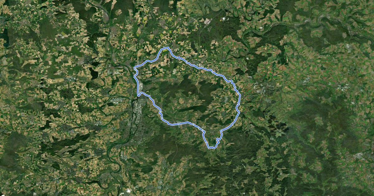Маршрут 4-Täler-Radtour на спутниковом снимке