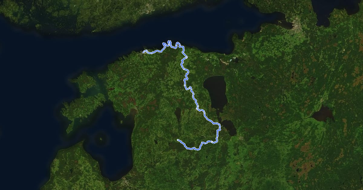 Маршрут 4: Valga - Tallinn cycle route на спутниковом снимке
