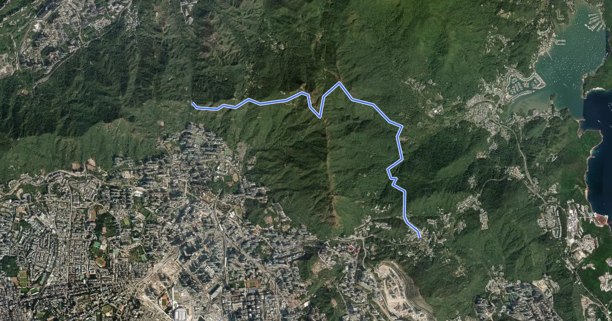 Маршрут 衛奕信徑第4段 Wilson Trail Section 4 на спутниковом снимке