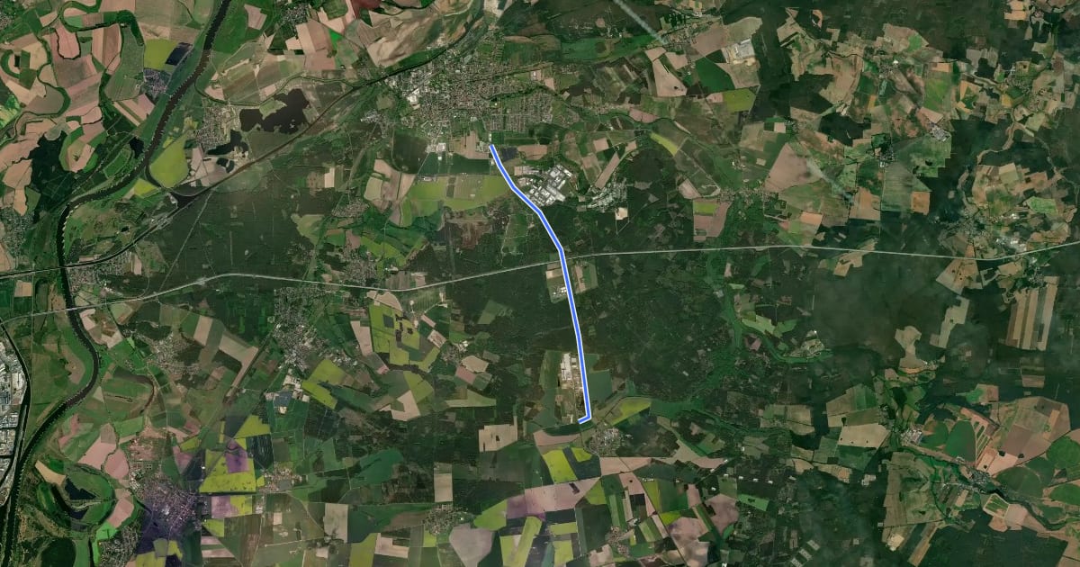 Маршрут 40-52 Stegelitz NW-Burg SO на спутниковом снимке