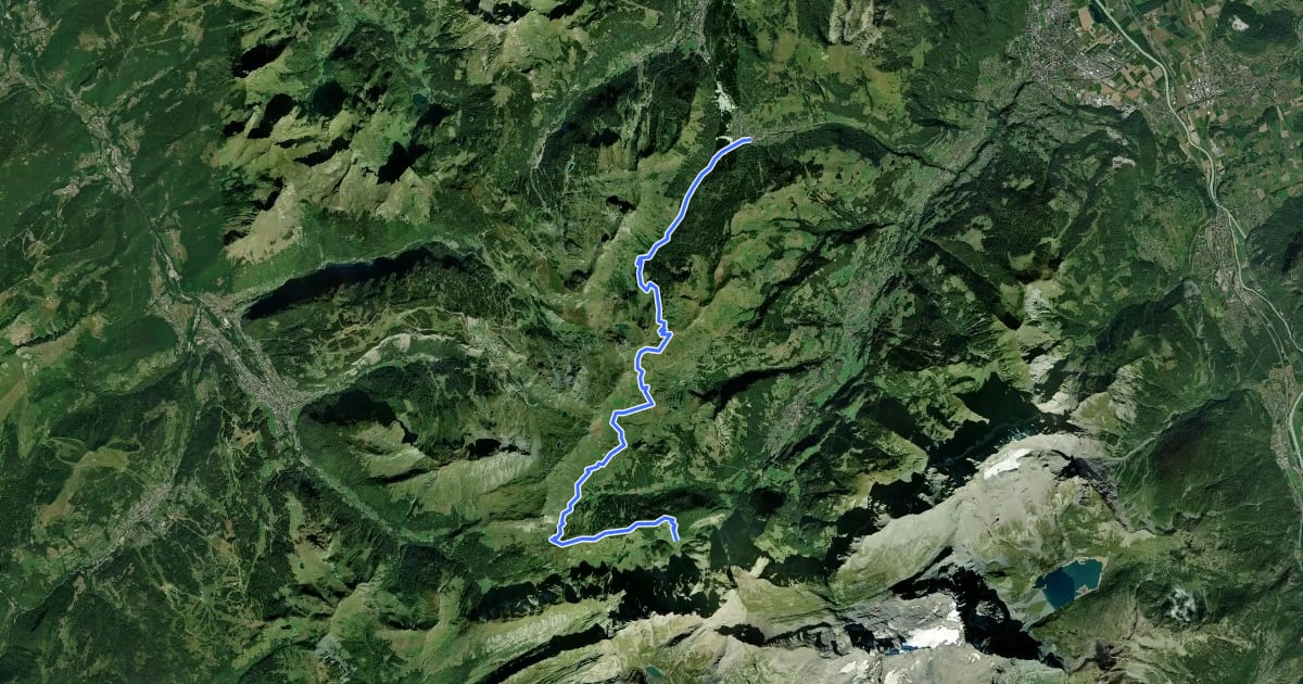 Маршрут 40-Chemin des cols alpins на спутниковом снимке