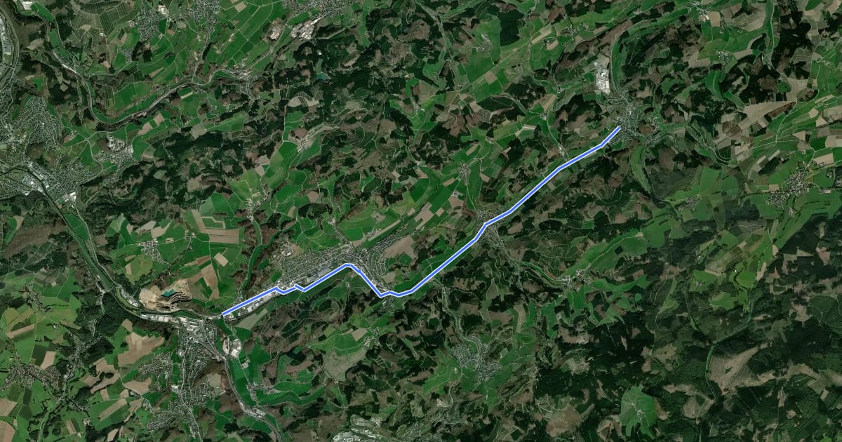 Маршрут (40) Lennestadt-Oedingen - (41) Lennestadt-Trockenbrück на спутниковом снимке