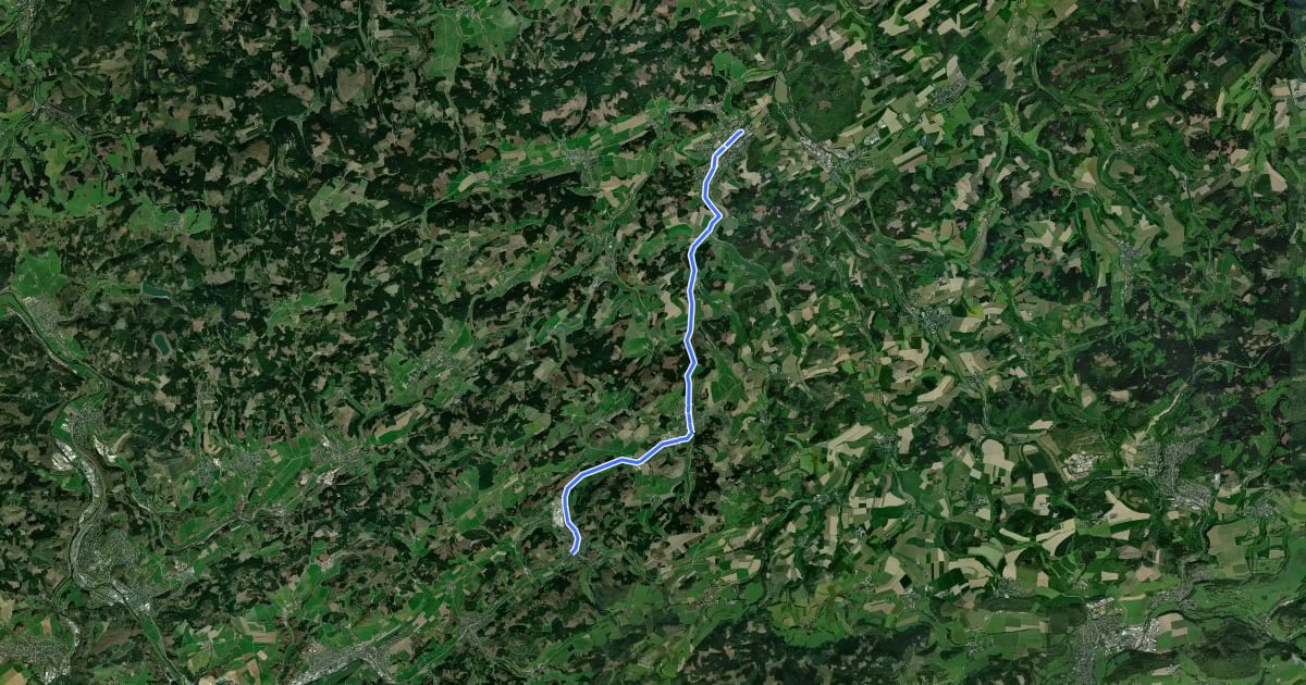 Маршрут (40) Lennestadt-Oedingen - (43) Eslohe на спутниковом снимке