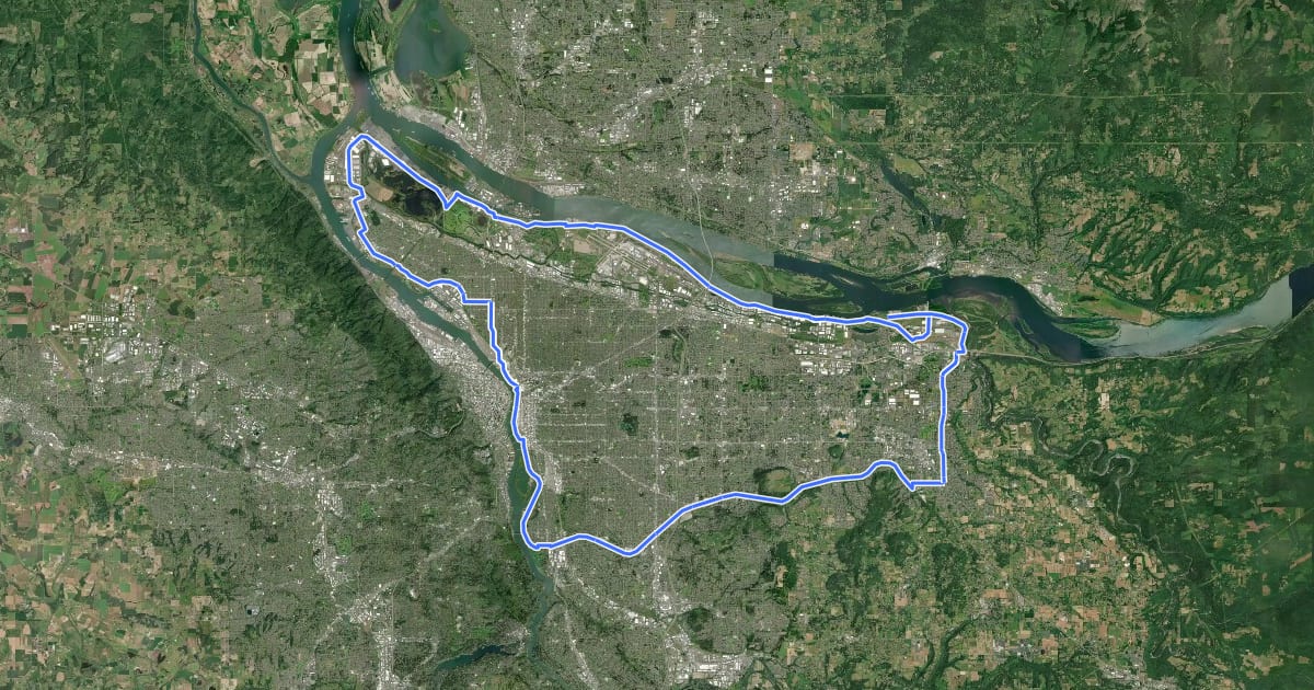 Маршрут 40 Mile Loop на спутниковом снимке