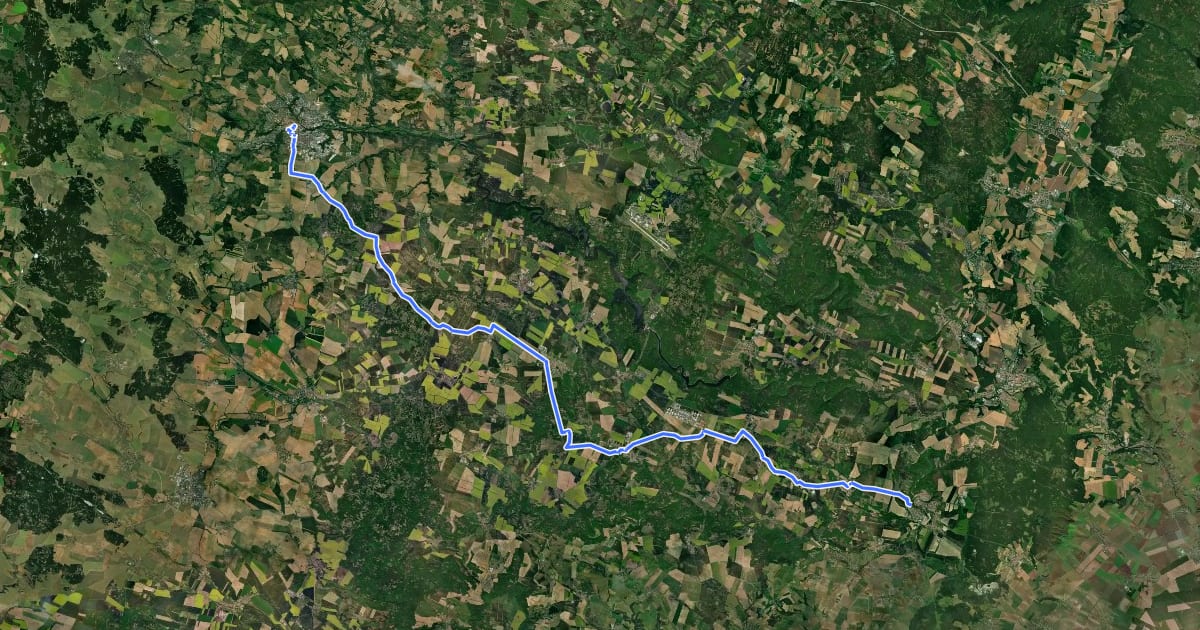 Маршрут 401 Třebíč - Moravský Krumlov на спутниковом снимке
